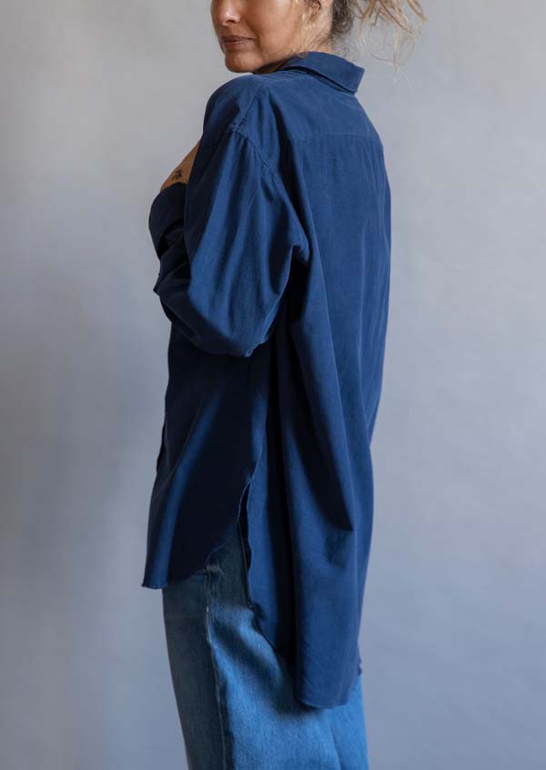 Rose & Lini FINAMORE COTTON “LIV” NAVY SHIRT Offerta San Valentino