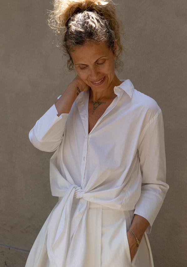 Rose & Lini FINAMORE COTTON “SARAH” WHITE SHIRT