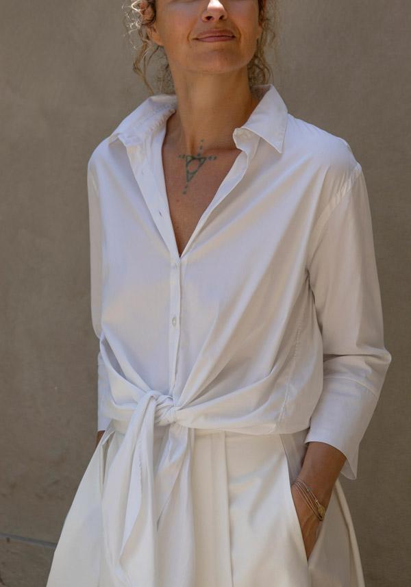 Rose & Lini FINAMORE COTTON “SARAH” WHITE SHIRT Offerta Anniversario