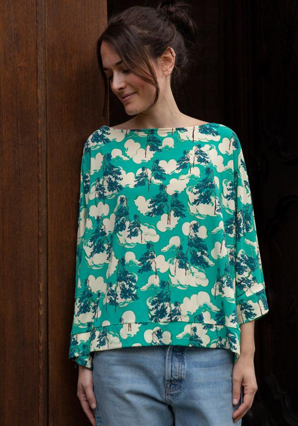 Rose & Lini SIYU MINT “1186” PATTERNED TOP Grandi sconti