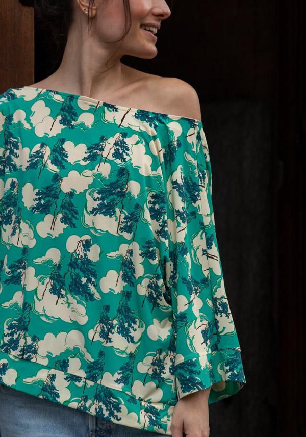 Rose & Lini SIYU MINT “1186” PATTERNED TOP Grandi sconti