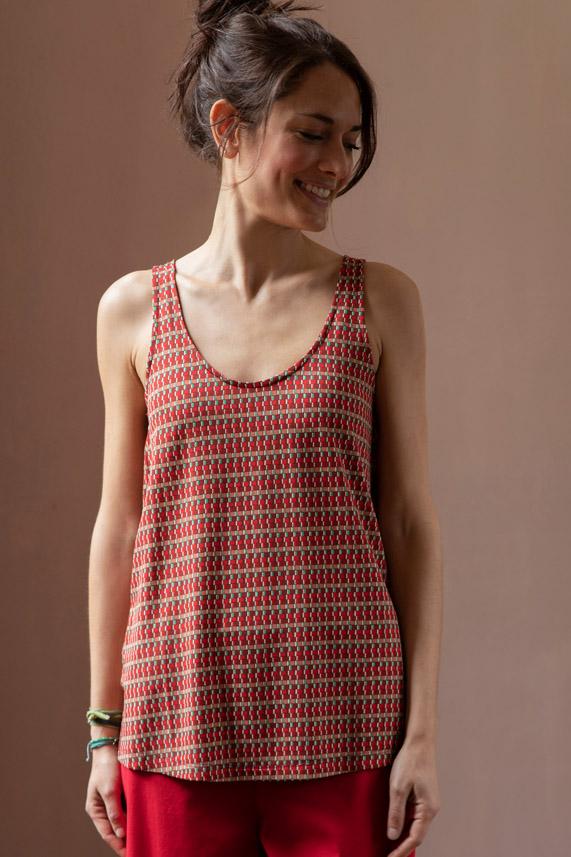 Rose & Lini SIYU RED “118” PATTERNED TOP Nuovi prodotti
