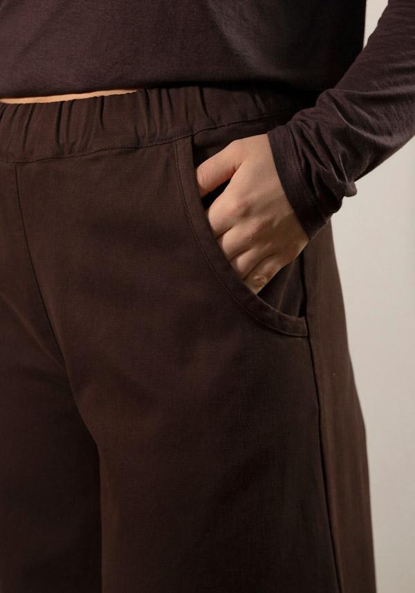 Rose & Lini BARBARA TANI COTTON “PANTS 457 C01” CHOCO BROWN Offerte stagionali