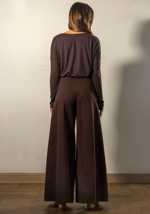Rose & Lini BARBARA TANI COTTON “PANTS 457 C01” CHOCO BROWN Offerte stagionali