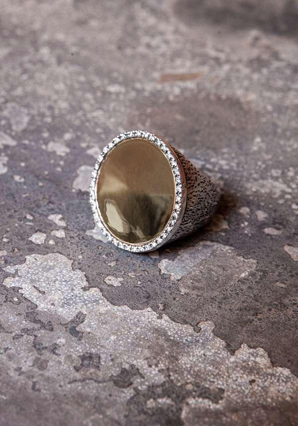 Rose & Lini SIMONA TAGLIAFERRI LARGE “MOON RING J224” YELLOW GOLD & WHITE DIAMONDS Offerta speciale della fabbrica