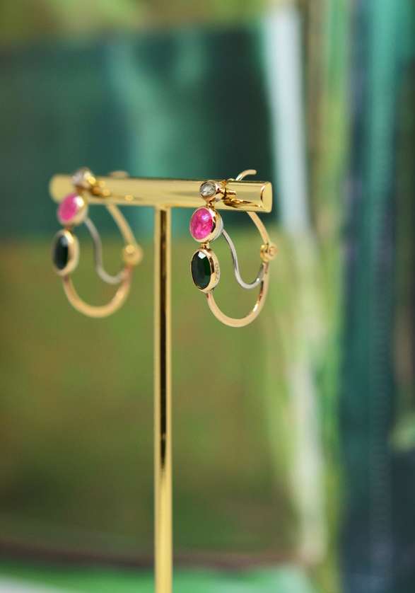 Rose & Lini DORETTE GREEN TOURMALINE EARRINGS Solo un giorno rimasto