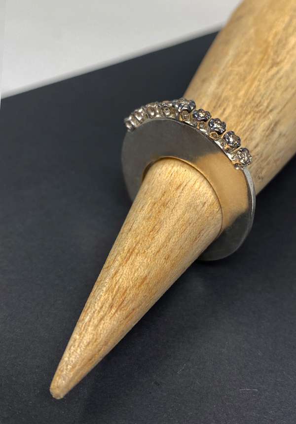 Rose & Lini ROSAMARIA “BRENNON” COGNAC DIAMONDS SILVER RING Officina