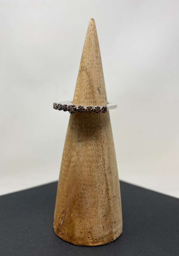 Rose & Lini ROSAMARIA “BRENNON” COGNAC DIAMONDS SILVER RING Officina