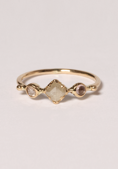 Rose & Lini DORETTE GOLD & PINK CABOCHON “BAGUE SIMPLE” RING Acquista Ora