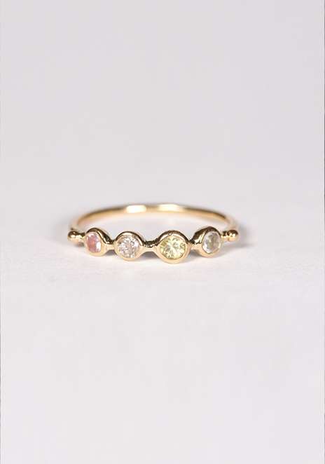 Rose & Lini DORETTE GOLD & PINK SAPPHIRE “BAGUE SIMPLE” RING Consegna Veloce