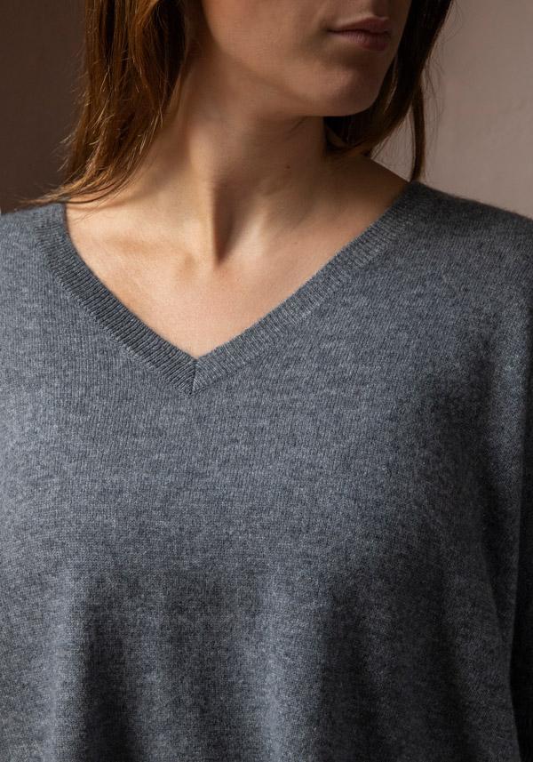 Rose & Lini ABSOLUT CASHMERE “PONCHO CAMILLE” DARK GREY Online