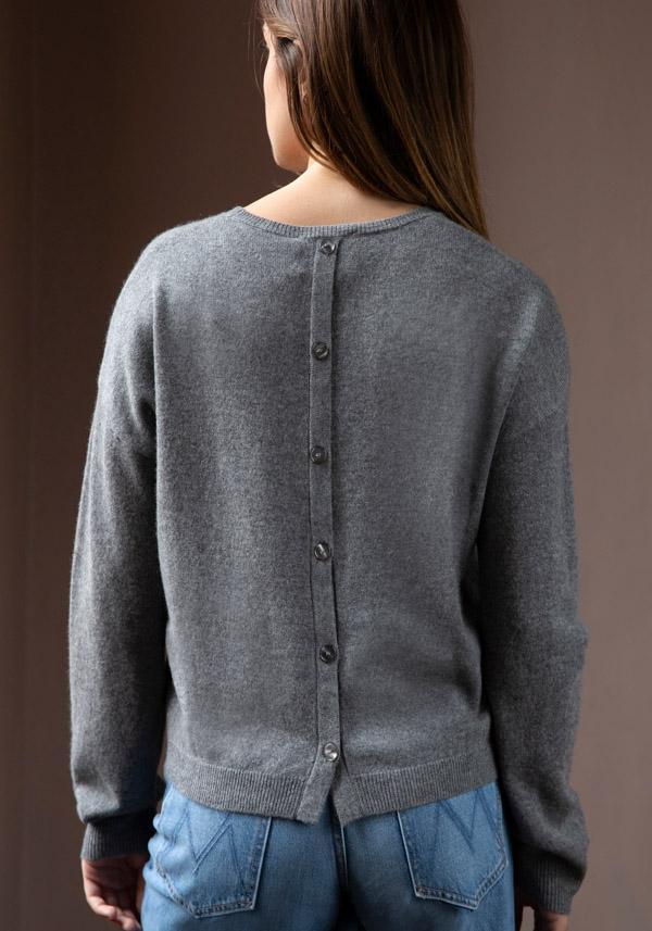 Rose & Lini ABSOLUT CASHMERE “PULL LISA” DARK GREY Offerte