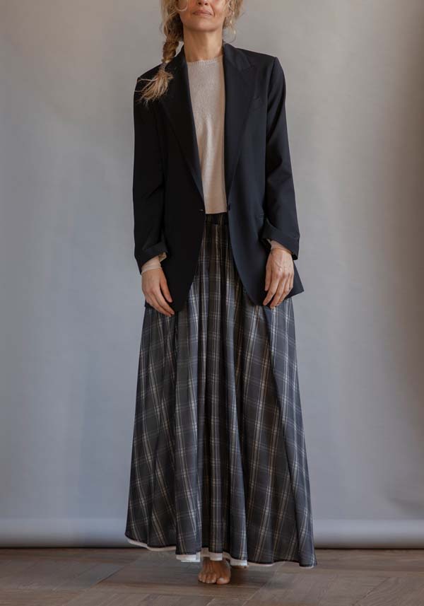 Rose & Lini KILTIE WOOL “DESOTO JACKET” BLACK Saldi Di Fabbrica