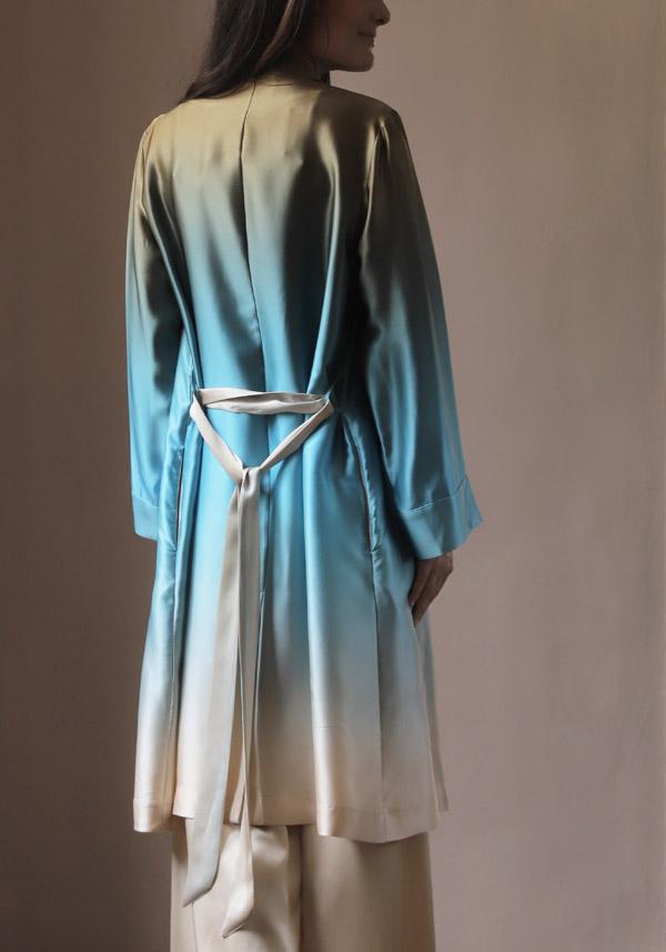 Rose & Lini SLEEP NO MORE SILK “SNM04” CHINA BLUE DUSTY COAT I Più Venduti