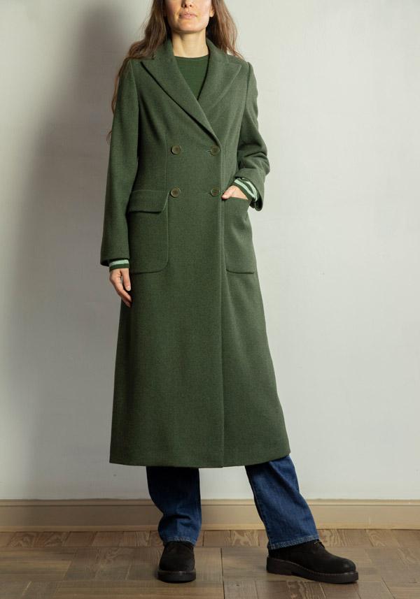 Rose & Lini CRISTINA BONFANTI YACK “LARES” MOSS GREEN COAT Vendite Flash