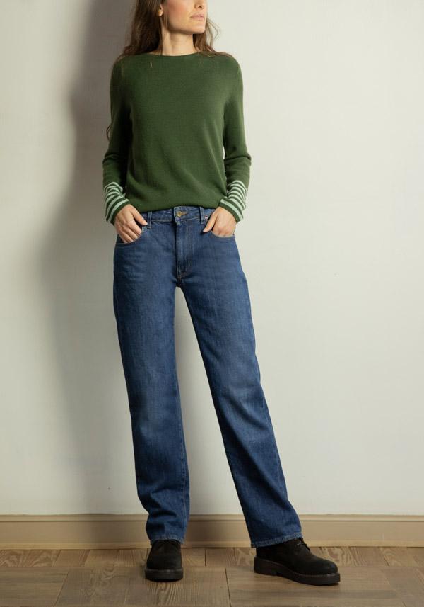 Rose & Lini PS. DON’T FORGET ME “GINEVRA” DENIM STRAIGHT LEG JEANS Moda