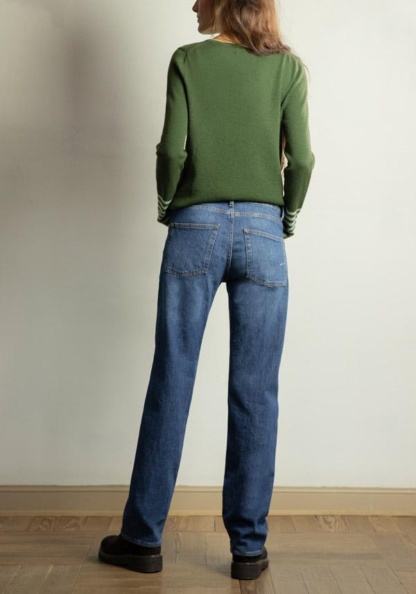 Rose & Lini PS. DON’T FORGET ME “GINEVRA” DENIM STRAIGHT LEG JEANS Moda