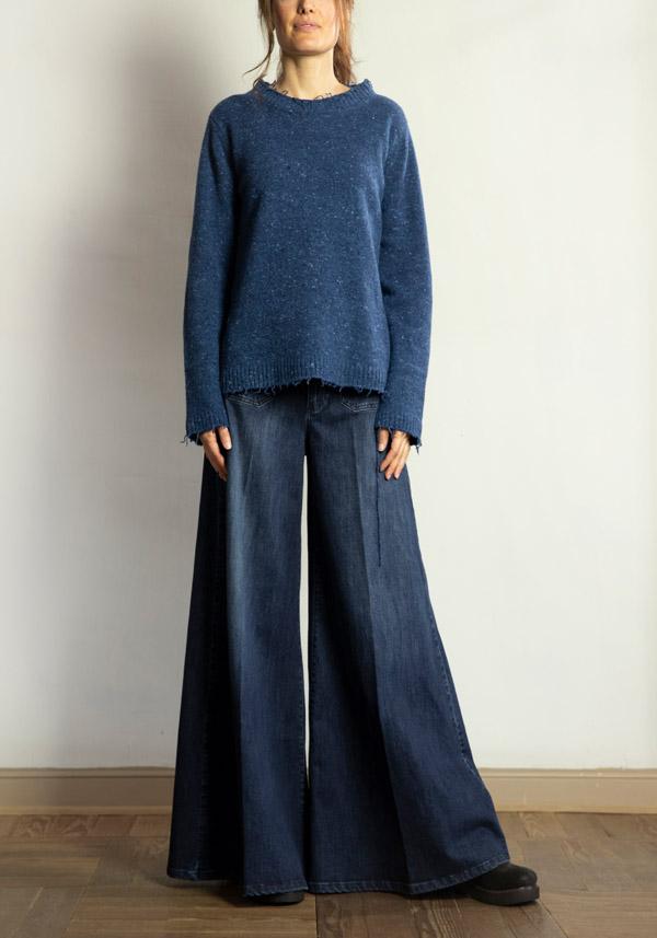 Rose & Lini PS. DON’T FORGET ME “GRACE” DENIM WIDE LEG JEANS Sconto di tempo limitato