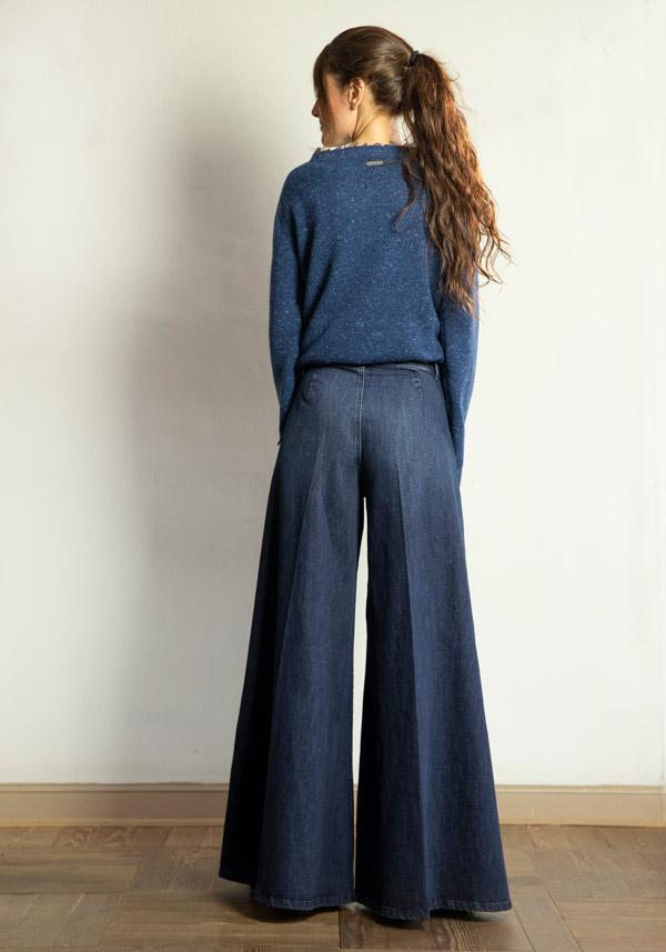 Rose & Lini PS. DON’T FORGET ME “GRACE” DENIM WIDE LEG JEANS Sconto di tempo limitato