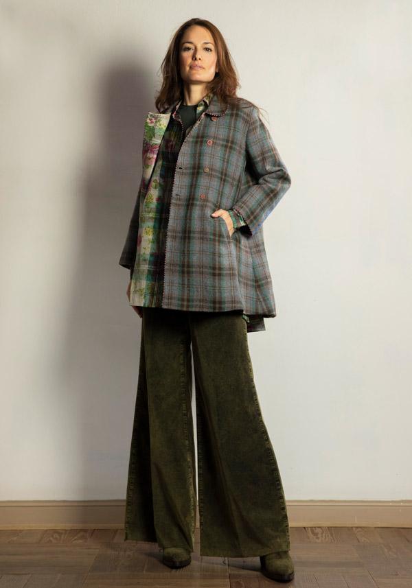 Rose & Lini PERO WOOL & SILK REVERSIBLE “JACKET FLL01” STONE GREY Grande vendita