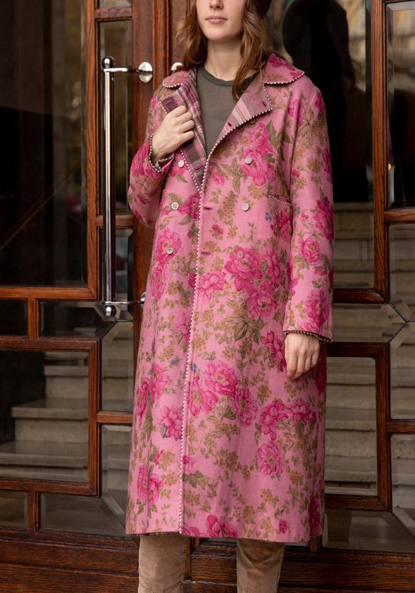Rose & Lini PERO WOOL REVERSIBLE “COAT BPB05” PINK Flash Sale