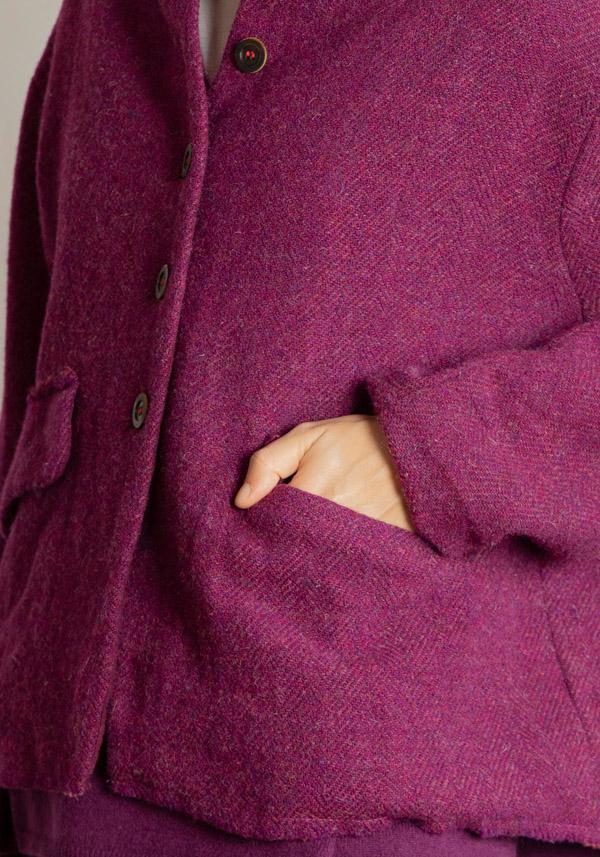 Rose & Lini HANNOH WOOL “VESTIA” MULBERRY JACKET Fornitura limitata