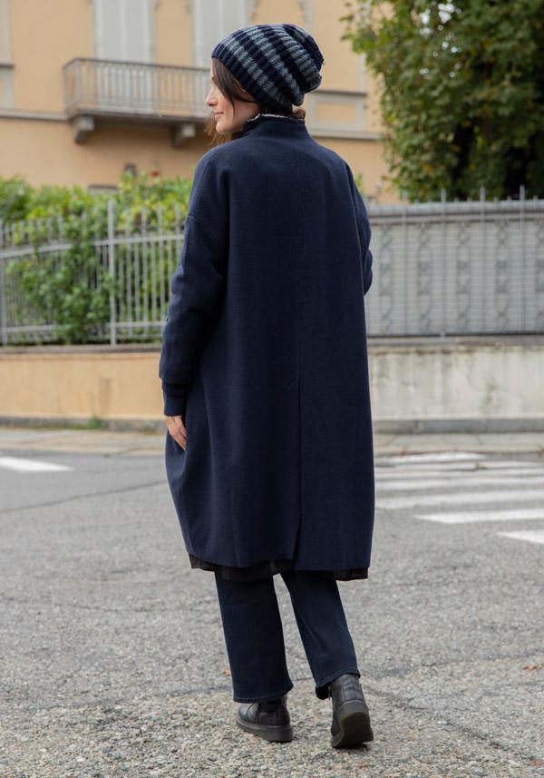 Rose & Lini HANNOH WOOL & CASHMERE “MILENA” NAVY COAT Shopping online