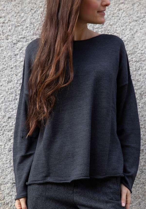 Rose & Lini ARCHIVIOB “OVER 1640” ANTHRACITE MERINO SWEATER Offerta esclusiva