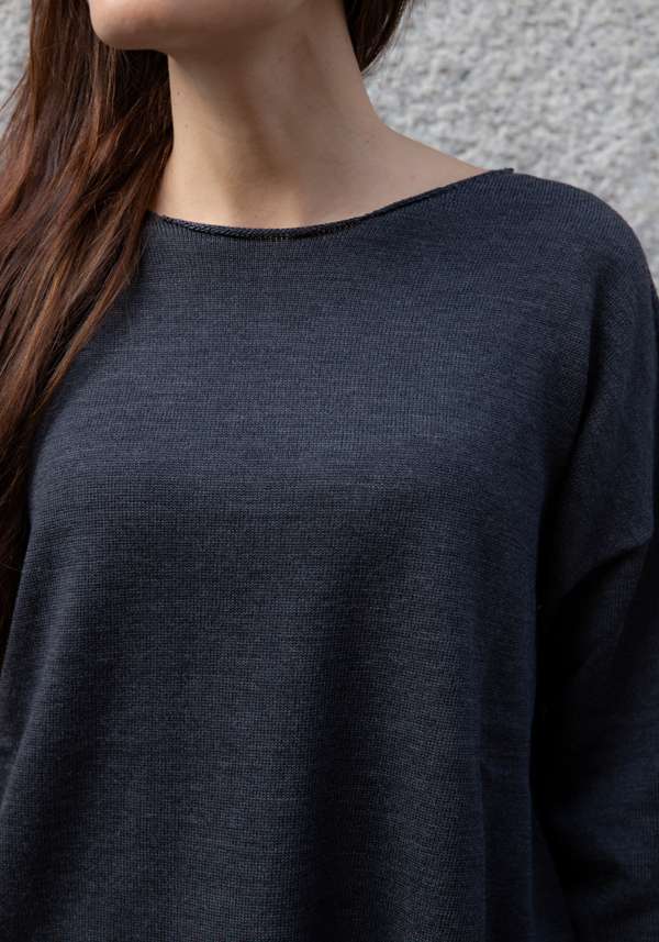 Rose & Lini ARCHIVIOB “OVER 1640” ANTHRACITE MERINO SWEATER Offerta esclusiva