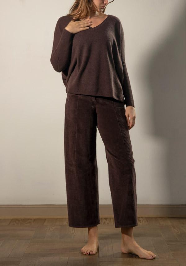 Rose & Lini BARBARA TANI “PANTS 462 V03” CORDUROY CHOCO BROWN Cyber Monday