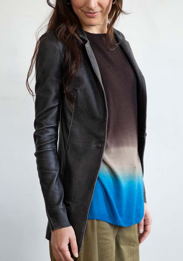 Rose & Lini GIORGIO BRATO LEATHER “BLAZER” VINTAGE BLACK
