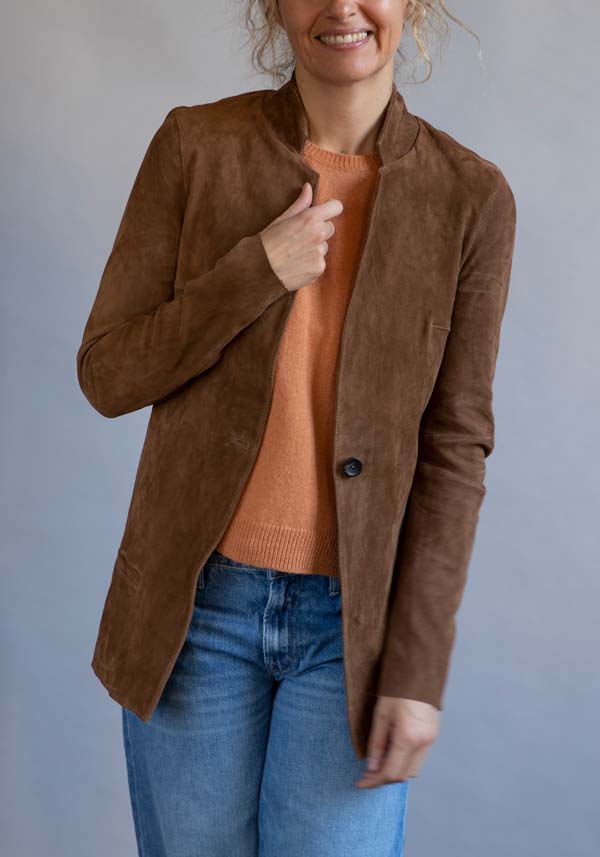 Rose & Lini GIORGIO BRATO SUEDE LEATHER “BLAZER” MUD