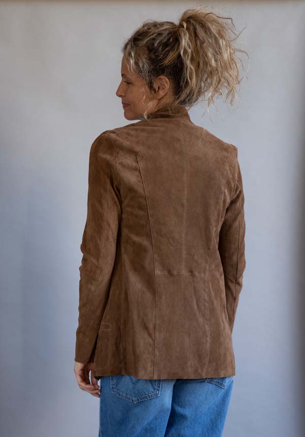 Rose & Lini GIORGIO BRATO SUEDE LEATHER “BLAZER” MUD Offerta migliore