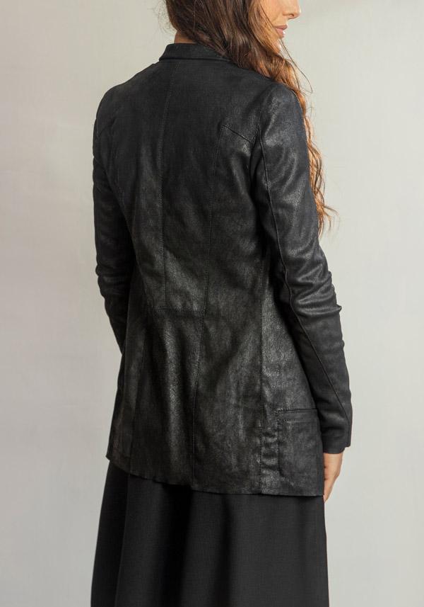 Rose & Lini GIORGIO BRATO LEATHER “BLAZER 7985” BLACK JACKET Lightning offer