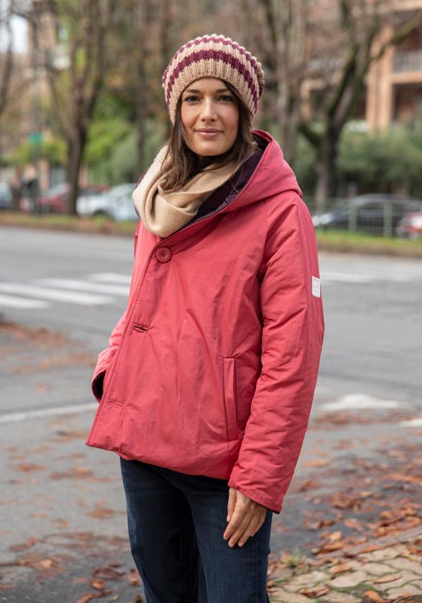 Rose & Lini OOF WEAR REVERSIBLE “JACKET 9006” BORDEAUX & FUCSIA Grandi sconti