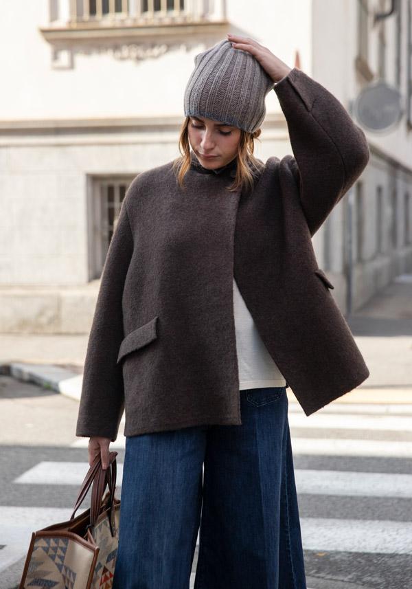Rose & Lini BOBOUTIC WOOL JACKET “4765” BROWN Super Saving Price