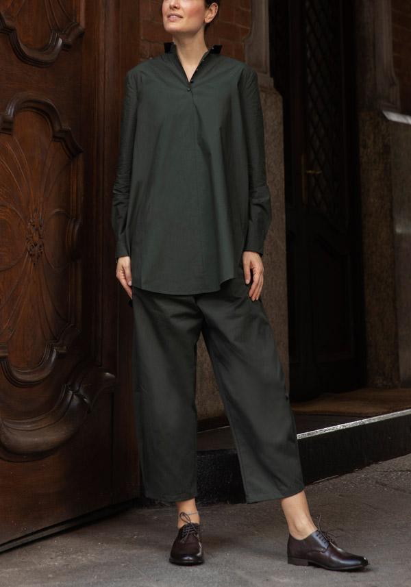 Rose & Lini APUNTOB COTTON “PANT 540” FOREST GREEN Ritorno libero