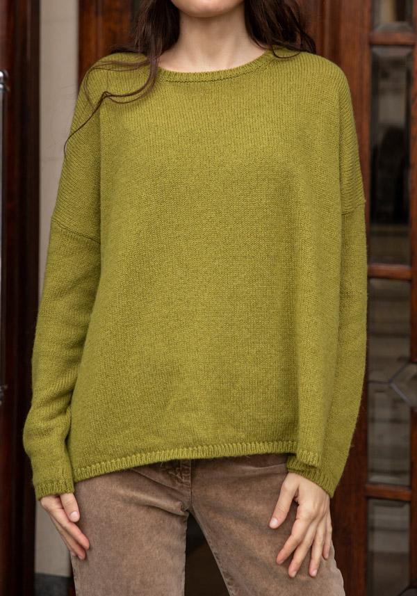 Rose & Lini APUNTOB CASHMERE & ALPACA “PULL 1890” GRASS GREEN Rilascio limitato