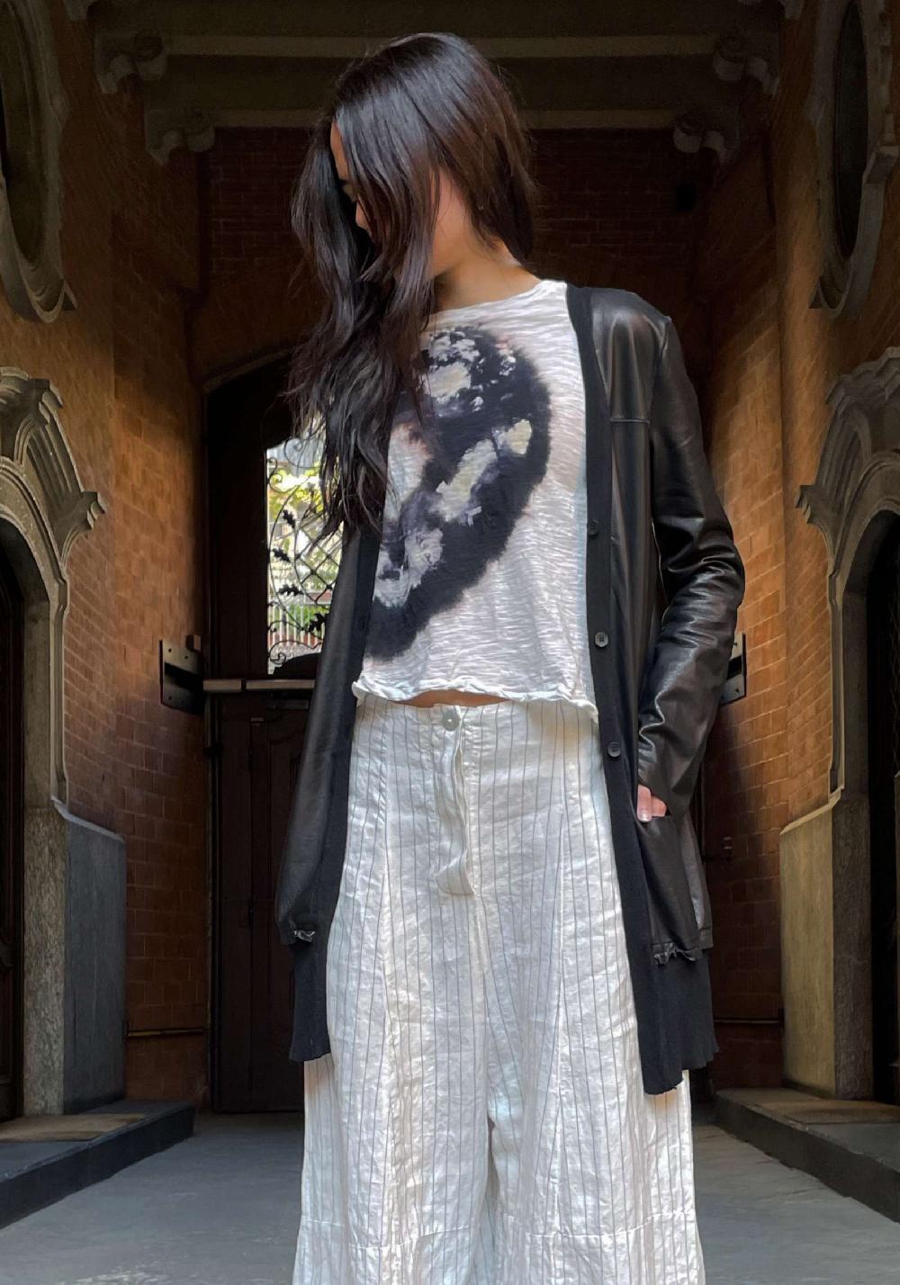 Rose & Lini GIORGIO BRATO BLACK LEATHER “CARDIGAN OVER” Ultimi tre giorni