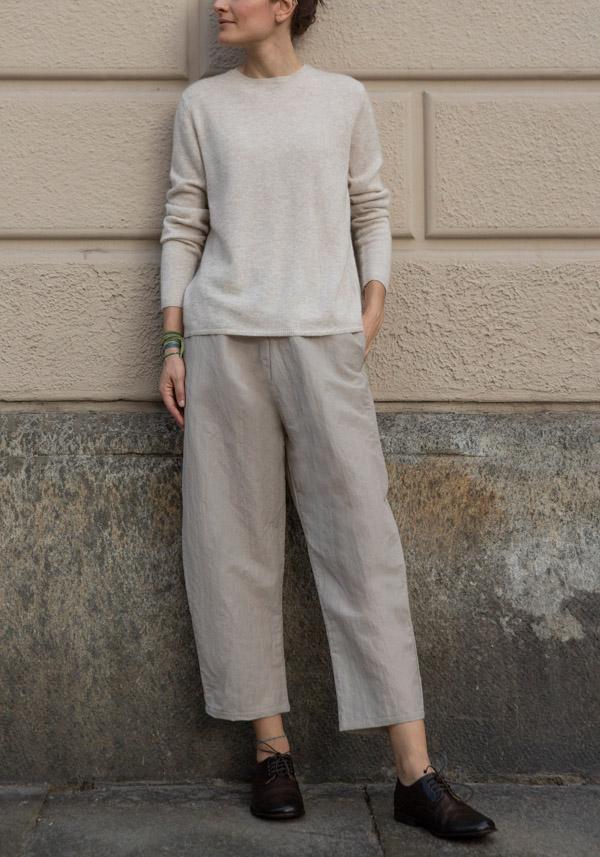Rose & Lini APUNTOB WOOL “PANT 540” SAND Latest stili