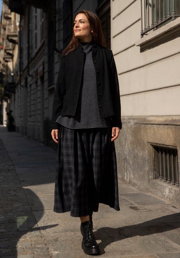 Rose & Lini APUNTOB COTTON “SKIRT 1883” ASPHALT GREY Ultimo giorno
