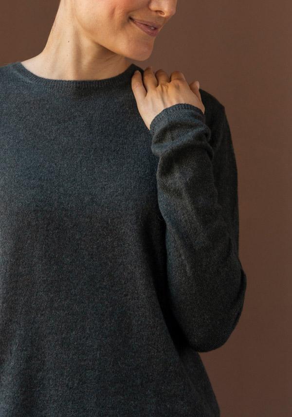 Rose & Lini APUNTOB SILK & CASHMERE “PULL 1889” FOREST GREEN Promozione temporanea