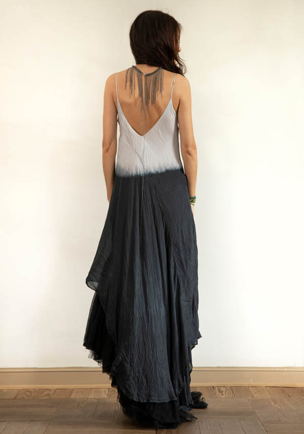 Rose & Lini MARC LE BIHAN SILK “ROBE 2111” IVORY & BLACK DRESS Fino al 60% di sconto