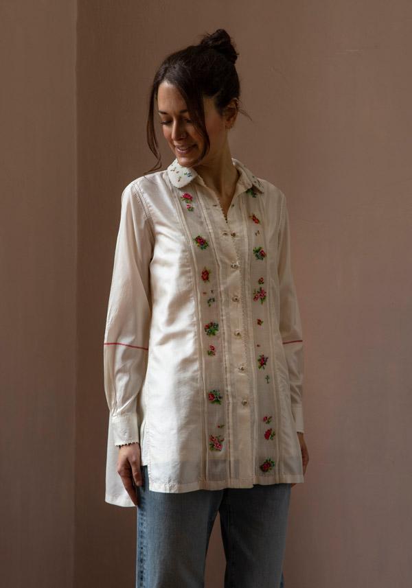 Rose & Lini PERO “PLA01” PEARL EMBROIDERED SHIRT Fino al 65% di sconto