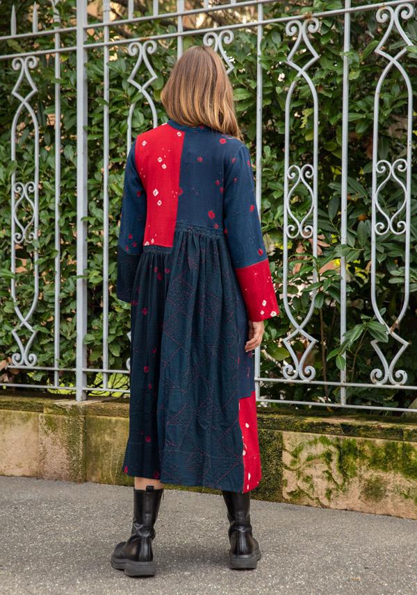 Rose & Lini INJIRI WOOL “DRESS 44” RED & NAVY Sostegno trimestrale