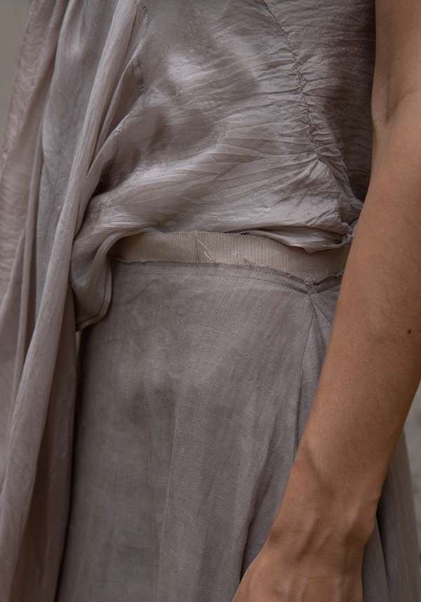 Rose & Lini MARC LE BIHAN TAUPE LINEN LONG “SKIRT 2510” Officina