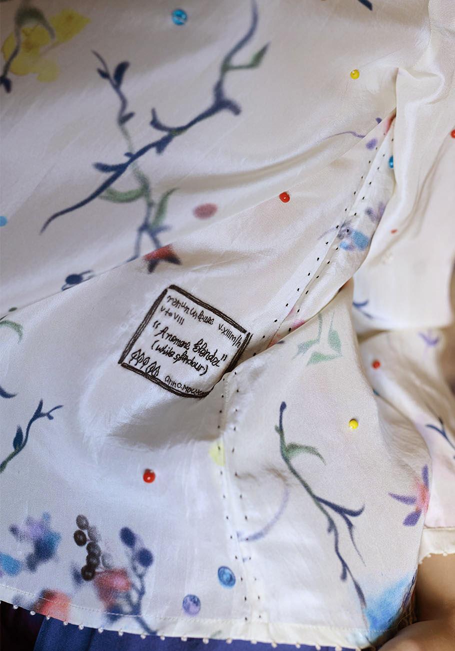 Rose & Lini AN AN LONDREE SILK “NOTE BLOUSE” WHITE Duty-free