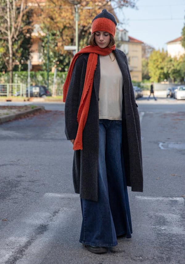 Rose & Lini BOBOUTIC CASHMERE & SILK COAT “4788” CHARCOAL Sconti questo mese