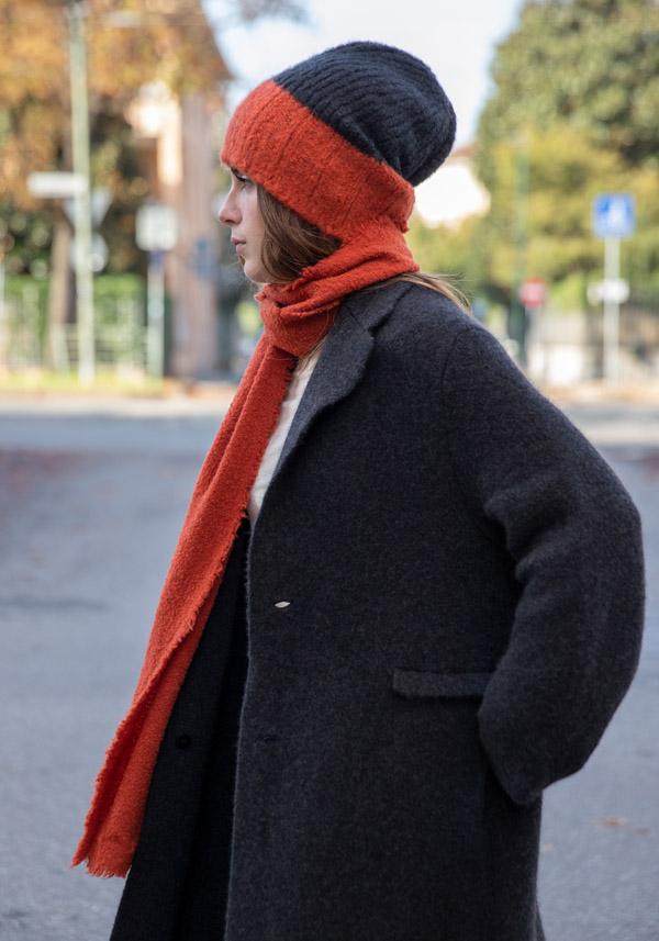 Rose & Lini BOBOUTIC CASHMERE & SILK COAT “4788” CHARCOAL Sconti questo mese