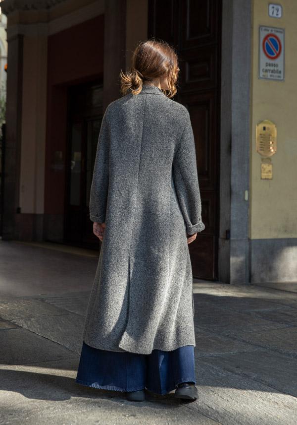 Rose & Lini BOBOUTIC WOOL & CASHMERE “4758” BLACK & CREAM COAT Italy